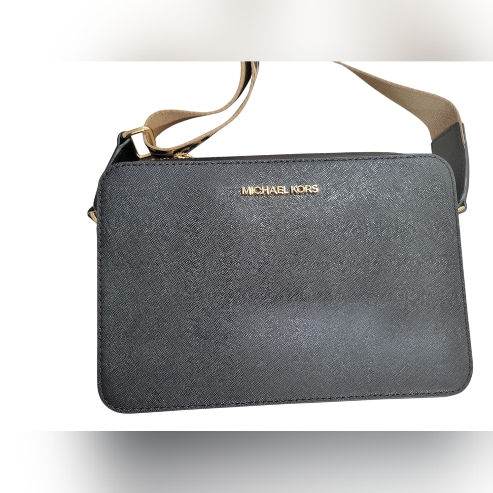 Michael Kors Jet Set Crossbody Bag, Large - Black New ,Animal Print Strap - Picture 3 of 8